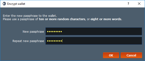 Setting up a passphrase for your Blocknet encryption