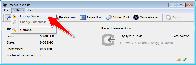 Emercoin wallet encryption
