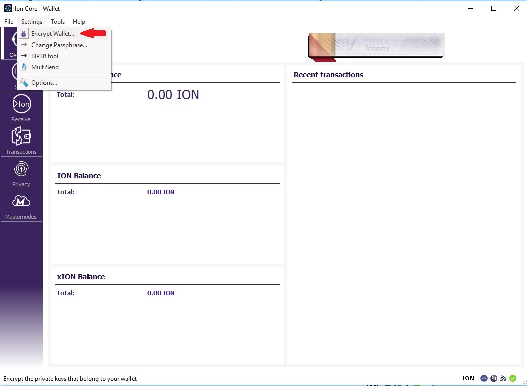 Encrypting your ION wallet