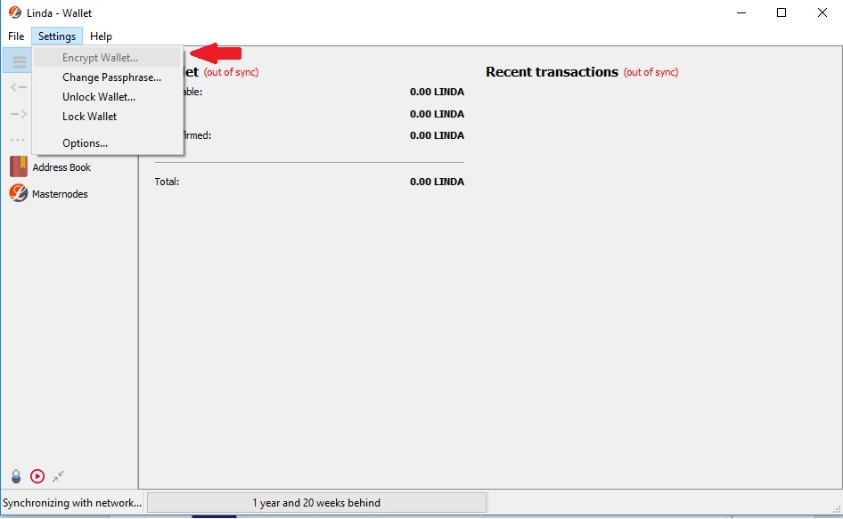 Encrypting your LindaCoin wallet